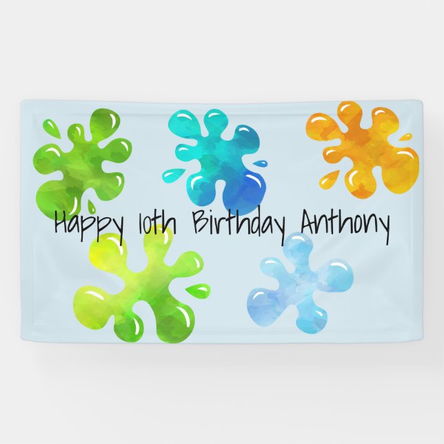 Bannière colorée personnalisée d'anniversaire de (Horizontal)