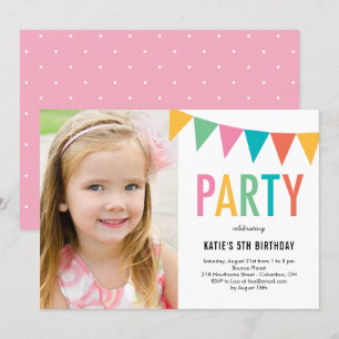 Bannière colorée Photo Invitation d'anniversaire