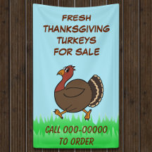 Bannière Commerciale Des Dindons Thanksgiving