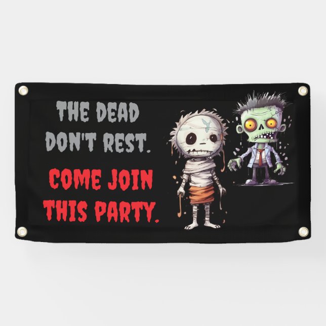 Bannière cool tendance de la fête d'Halloween (Horizontal)