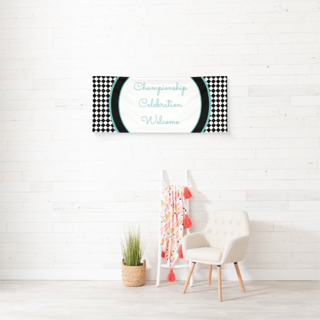 Bannière d'accueil de la course noire et blanche (En situation)