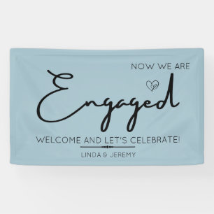 Bannière d'accueil de la fête d'engagement bleu po