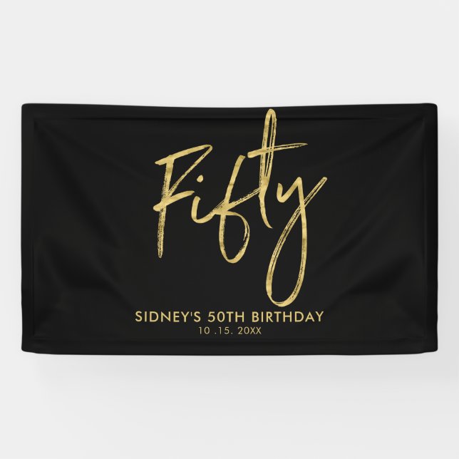 Bannière d'accueil Gold & Black 50e anniversaire (Horizontal)