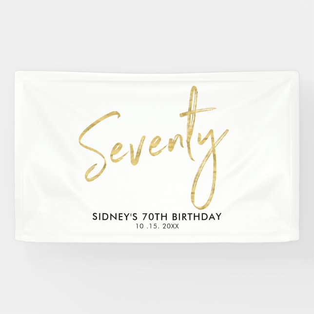 Bannière d'accueil Gold & White 70e anniversaire (Horizontal)