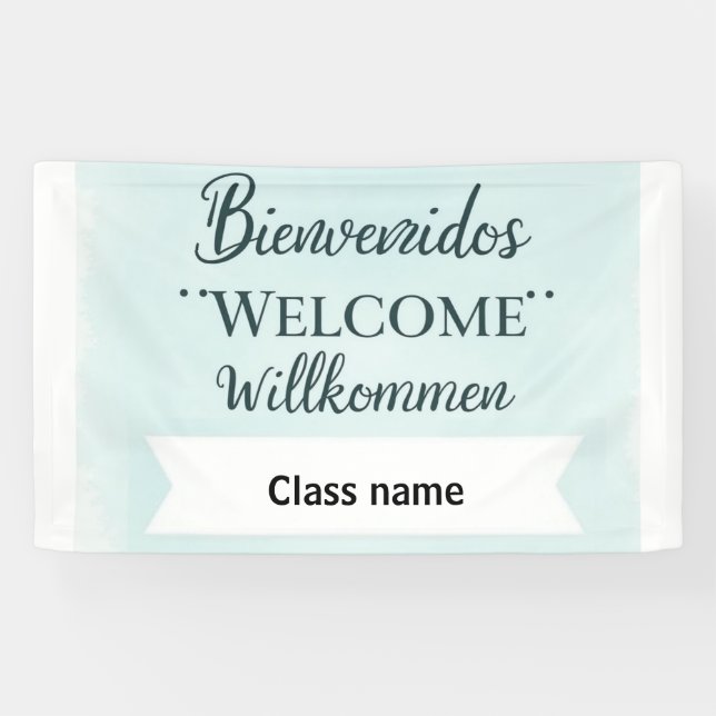 Bannière d'accueil imprimable avec nom de classe (Horizontal)