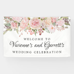 Bannière d'accueil Mariage rose