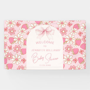 Bannière d'accueil pour Baby shower en bois rose