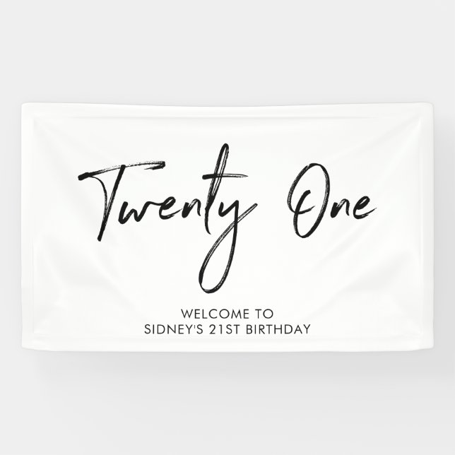 Bannière d'accueil pour la fête des 21ans en noir  (Horizontal)