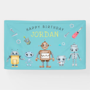 Bannière d'accueil pour l'anniversaire du robot mi