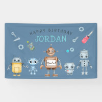 Bannière d'accueil pour l'anniversaire du robot mi