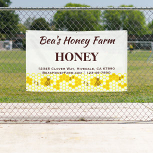 Bannière d'affichage personnalisée Bees Honey Farm