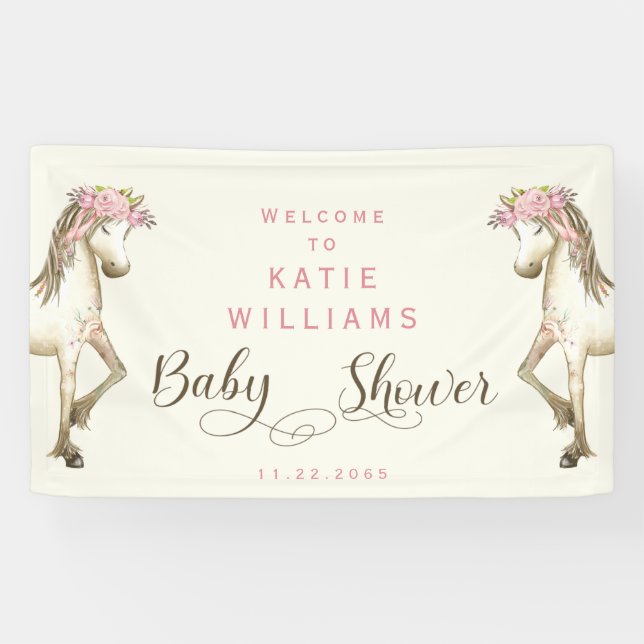 Bannière d'Affiche de bienvenue de Baby shower en  (Horizontal)
