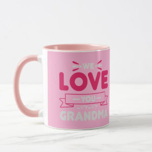 Bannière d'amour rose moderne Mug de café typograp
