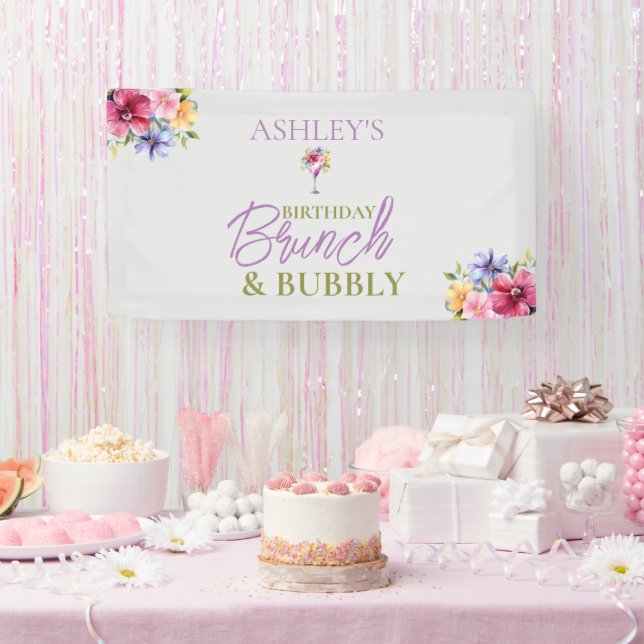 Bannière d'anniversaire Brunch et Bubbly (Fête)