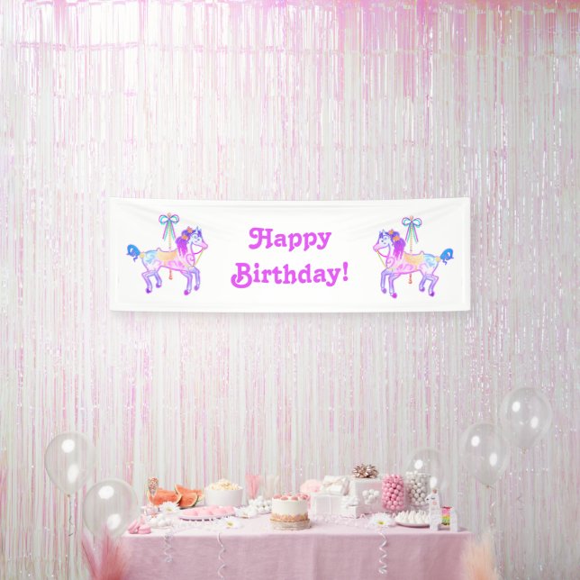 Bannière d'anniversaire Carousel Pony (Fête)