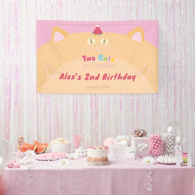 Bannière d'anniversaire "Chat Trop Mignon Pour Êtr (Fête)
