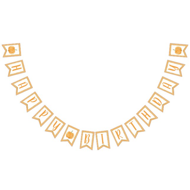 Bannière d'anniversaire Citrouille - Dots d'orange (Tout)