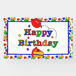 Bannière d'anniversaire colorée