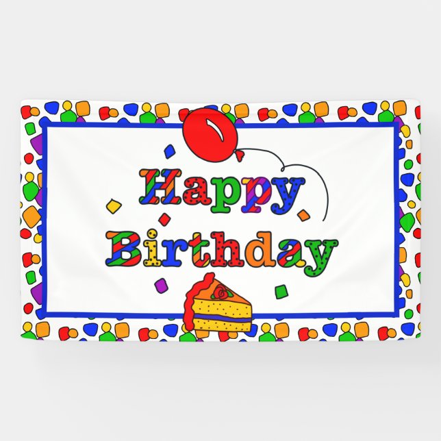 Bannière d'anniversaire colorée (Horizontal)