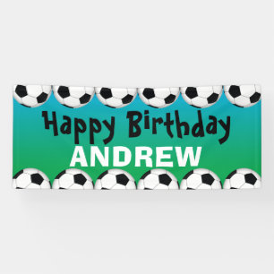 Bannière d'anniversaire de ballon de football