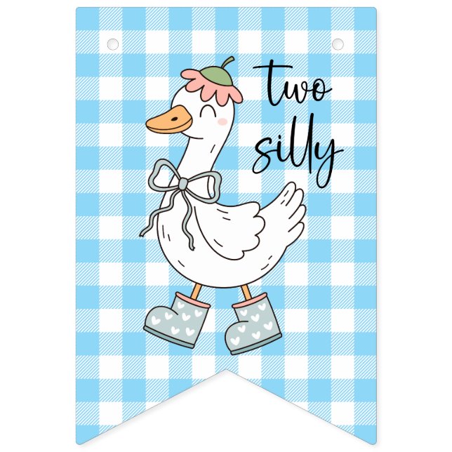 Bannière d'anniversaire de deux oies bleues (Septième drapeau)