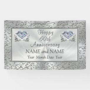 Bannière d'anniversaire de diamant soixantième
