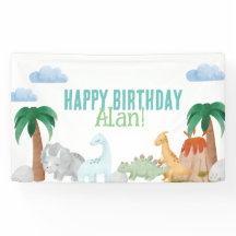 Bannière d'anniversaire de dinosaures Bannière de 