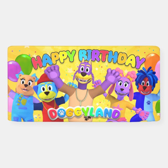 Bannière d'anniversaire de Doggyland (Horizontal)