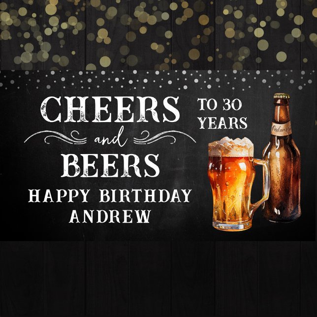 Bannière d'anniversaire de la bière et de la bière (Créateur téléchargé)