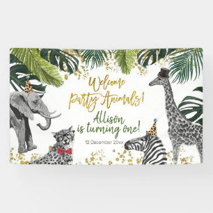 Bannière d'anniversaire de la fête Safari