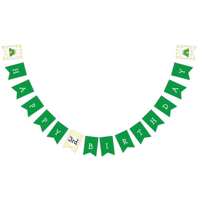 Bannière d'anniversaire de la Grenouille mignonne (Tout)