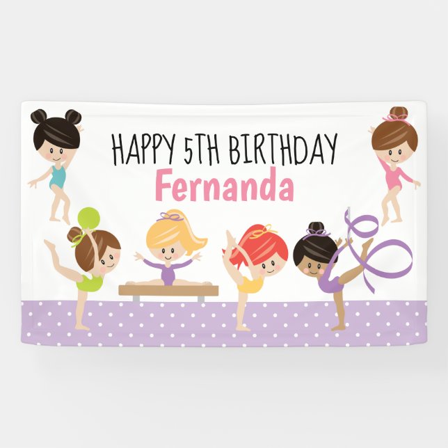 Bannière d'anniversaire de la gymnastique (Horizontal)