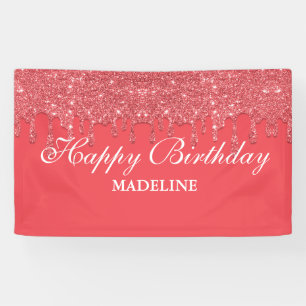 Bannière d'anniversaire de la Parties scintillant