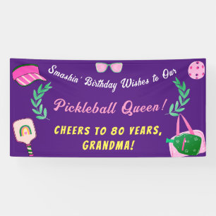 Bannière d'anniversaire de la reine Pickleball per