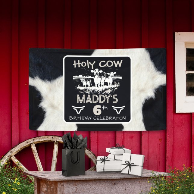 Bannière d'anniversaire de la Sainte Vache poster  (Créateur téléchargé)