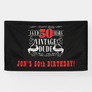 Bannière d'anniversaire de l'homme vintage