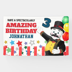 Bannière d'anniversaire de Monsieur L'ours Polaire