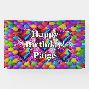 Bannière d'anniversaire de personnage personnalisé