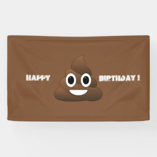 Bannière d'anniversaire de Poop Emoji