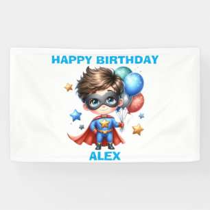 Bannière d'anniversaire de super-héros   Décoratio