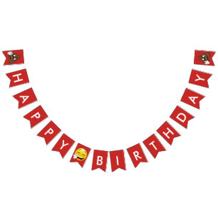Bannière d'anniversaire d'Emoji de dunette de