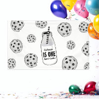 Bannière d'anniversaire douce au lait et aux biscu