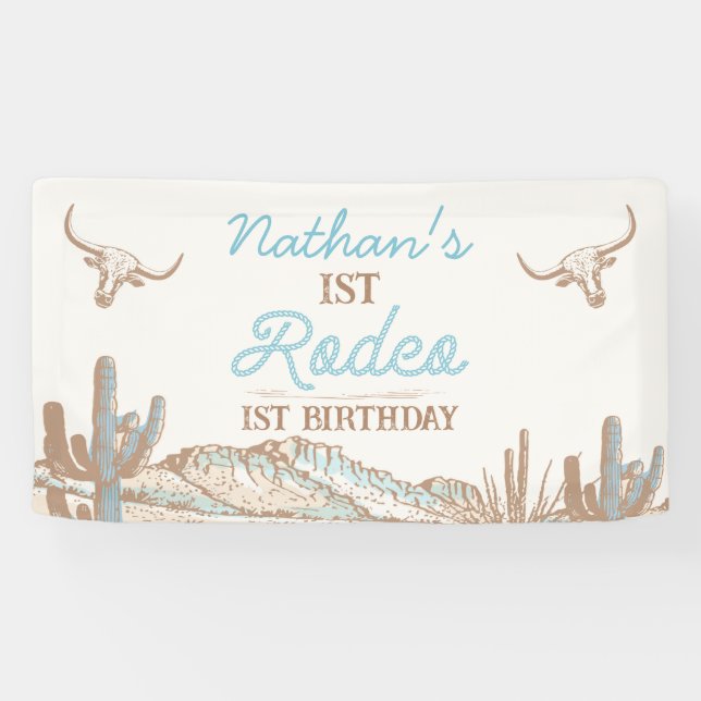 Bannière d'anniversaire du premier rodéo de Wester (Horizontal)