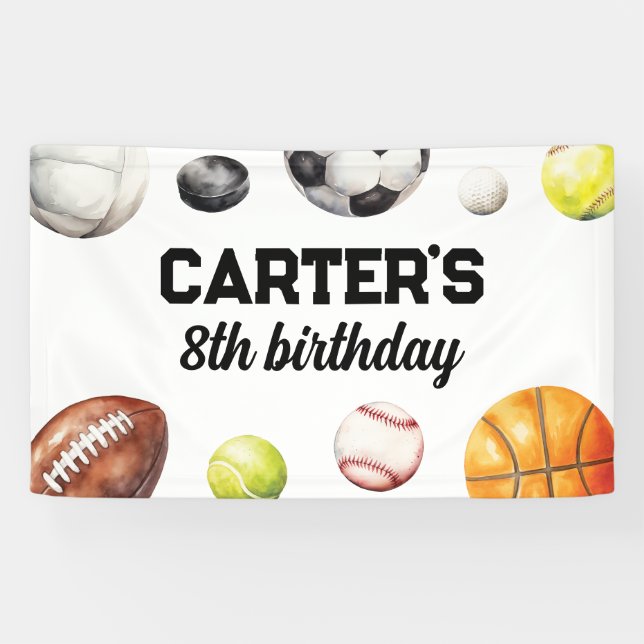 Bannière d'anniversaire du sport (Horizontal)