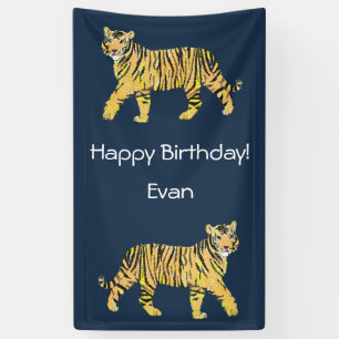 Bannière d'anniversaire du tigre