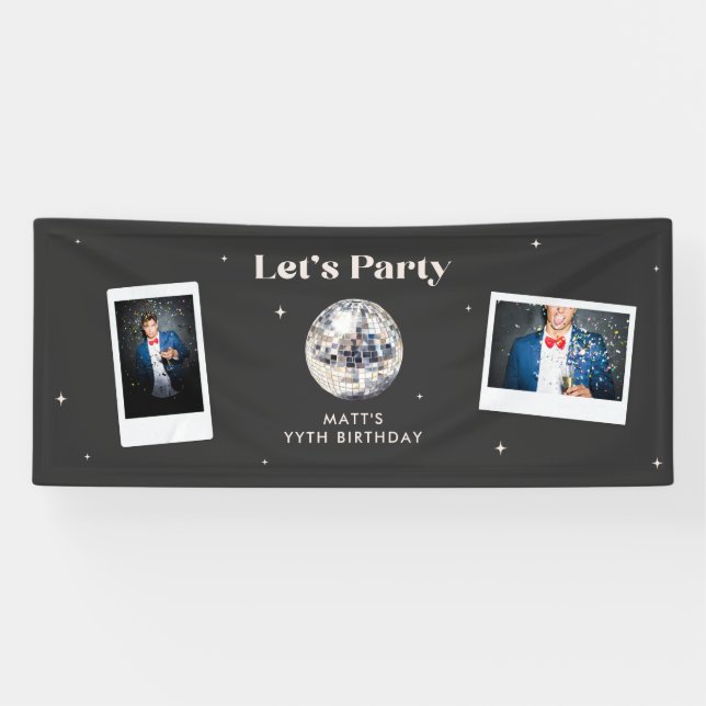 Bannière d'anniversaire élégante et moderne en bou (Horizontal)