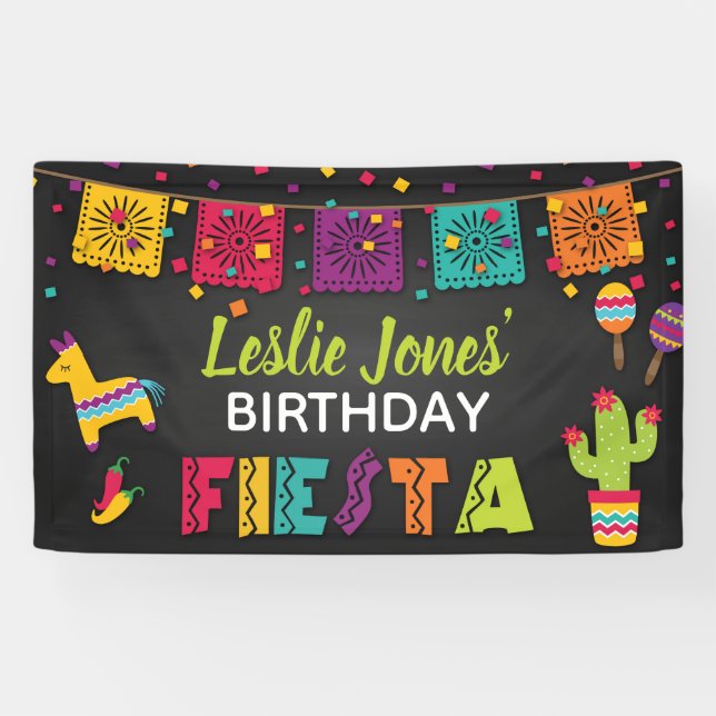 Bannière d'anniversaire Fiesta (Horizontal)