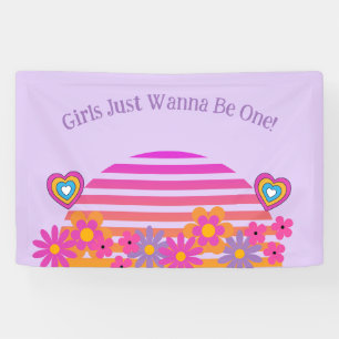 Bannière d'anniversaire Girls Just Wanna Be One