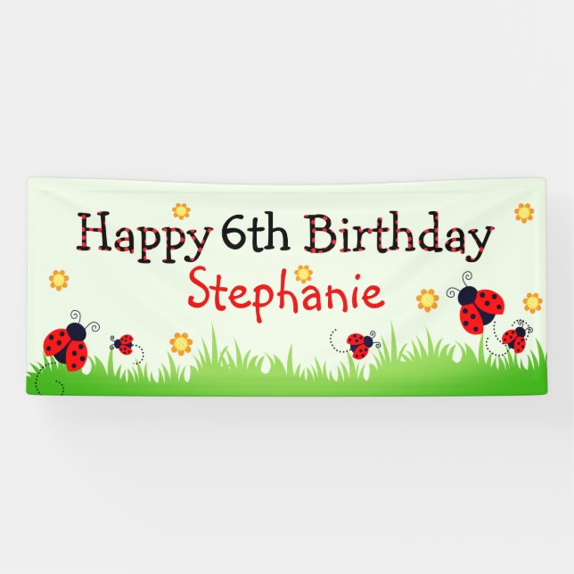 Bannière d'anniversaire heureuse du thème de cocci (Horizontal)