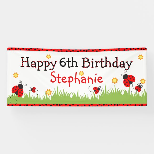 Bannière d'anniversaire heureuse du thème de cocci (Horizontal)